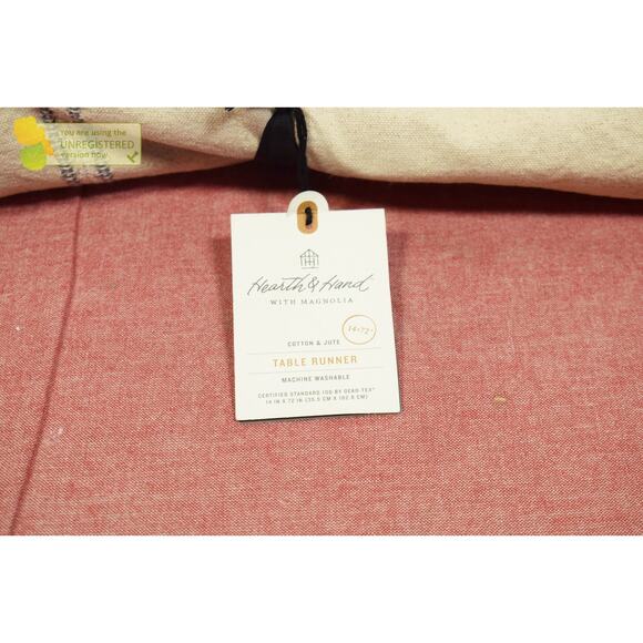 Hearth & Hand with Magnolia 14"x72" Striped Border Table Runner Beige* - Picture 2 of 4